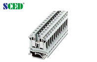 Industriële 16mm2 Din Rail Terminal Blocks 800v / 76A Messing 10mm Stripping Length