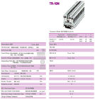 Industriële 16mm2 Din Rail Terminal Blocks 800v / 76A Messing 10mm Stripping Length