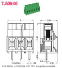 Pluggable 6.35mm Eindblokken300a Euro Type die van PCB Reeks opheffen