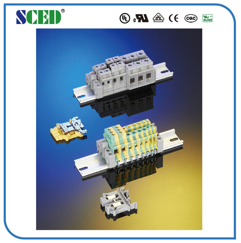 De Eindblokkenmessing 6.2mm van het grond4mm2 DIN Spoor de Schroef van 26-10AWG M3