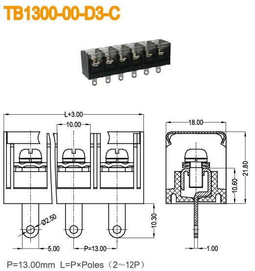 20-8AWG de Eindblokken van de Hoogspanningsmacht met Plastic Dekkings40a Messing 2-12 Polen