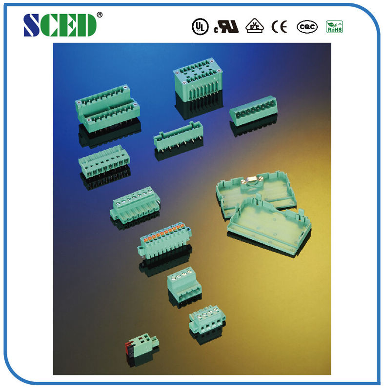 Pluggable Eindblok van PCB 2-22 Polen 5.08mm Hoogte Vrouwelijke Delen 300V 18A