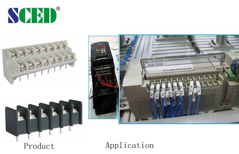 M4 Eindblokken 20A van Schroef de Zwarte PCB/de Hoogteul94-v0 Messing van 300V 9.525mm