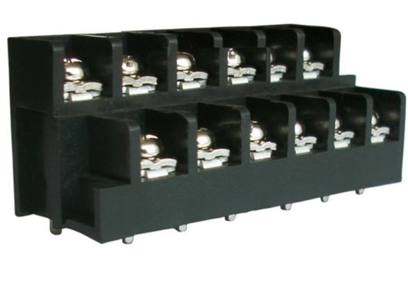 20A Barrier Terminal Block Pitch 11mm Plastic PA66 Messing Twee niveaus