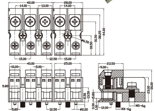 Voer door Elektro het Messingsperforatie 15mm M5 van Eindblokschakelaars 85A