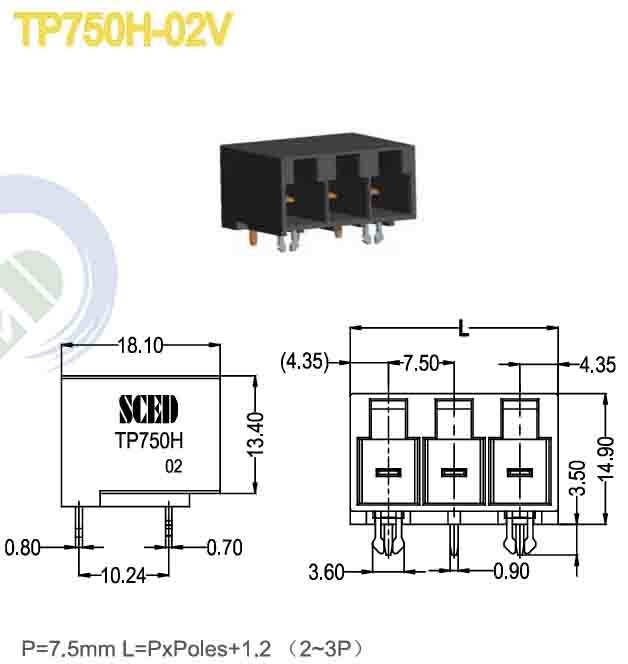 Flexibel ontworpen aansluitbaar terminalblok 7,5 mm 300 V 32 A met koper terminal Competitive UL CE
