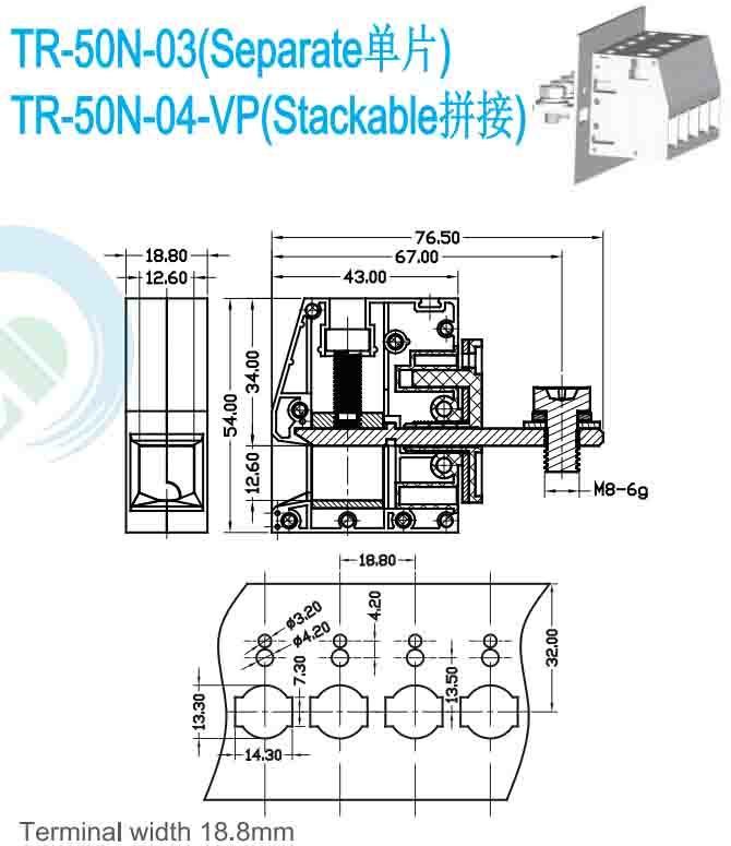 Smooth Connections with Through-type Terminal Connector featuring 16mm2 Rated Connecting Capacity and 2P-12P Contacts