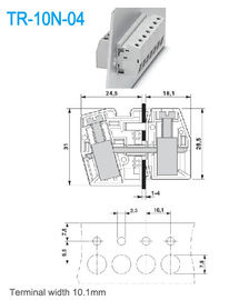 10.1mm Breedte door Comité Eindblokkenmessing UL94 V0 65A