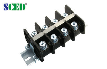 25.00mm 600V 101A de Op rails gemonteerde Eindblokken van PCB met de Inham van de Rechte hoekdraad