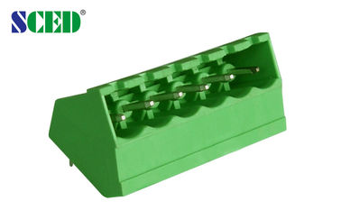 Het mannelijke Pluggable Eindblok van PCB met de Inham van de 45 Graaddraad, 5.08mm Hoogte 2-18P