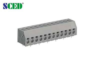 300V 10A Grijze Eindblokken 5.00mm van PCB Screwless Hoogte, de Inham van de Rechte hoekdraad